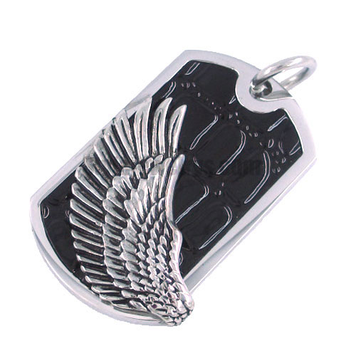 Stainless steel jewelry pendant black single wing pendant SWP0076 - Click Image to Close